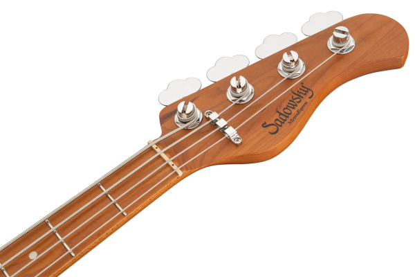 Sadowsky MetroExpress 21-Fret Vintage M/J Bass, Roasted Maple Fingerboard, 4-String - Solid Black High Polish